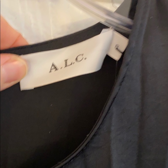 NWT A.L.C. Black Satin accordion pleated dress 8 - Picture 4 of 13